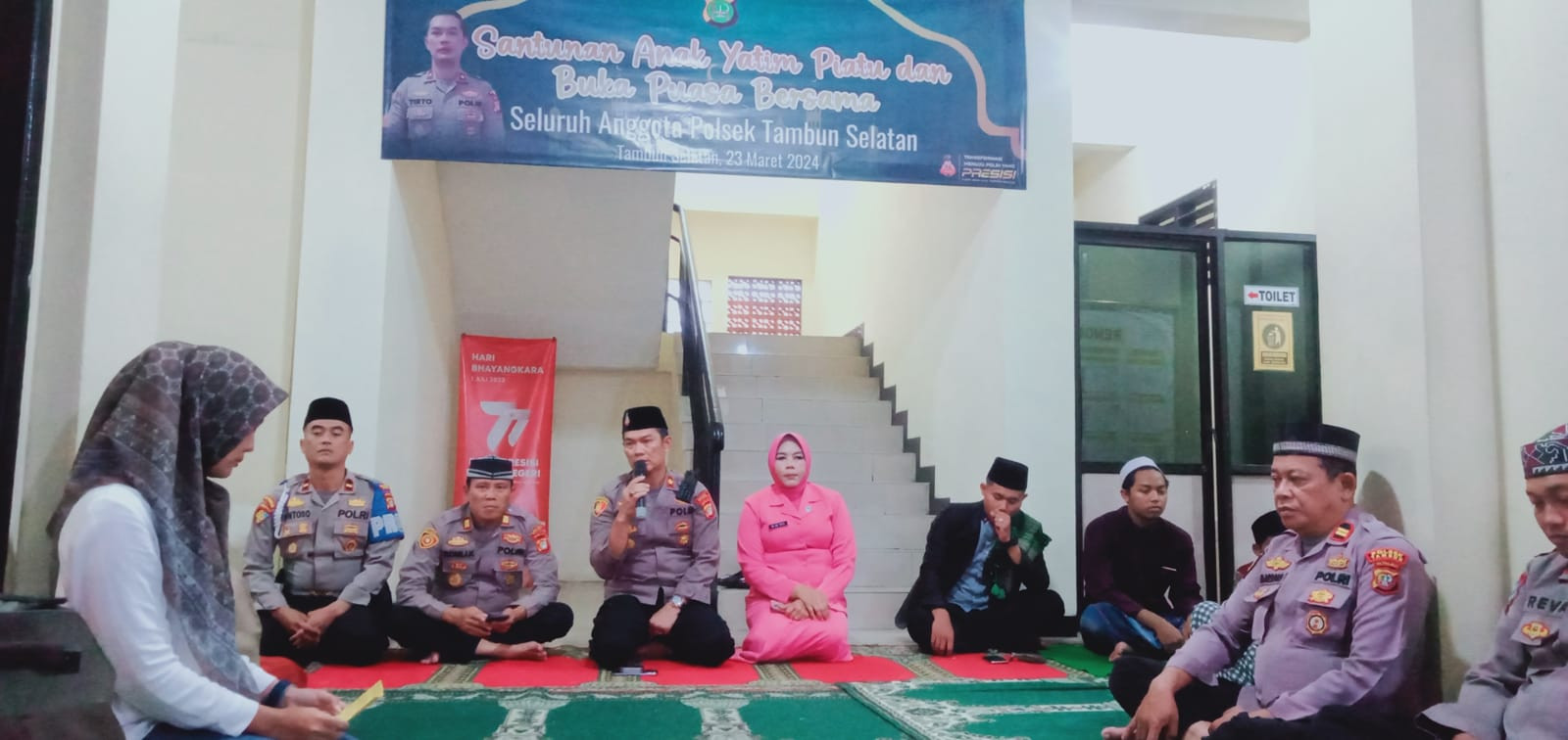 Polsek Tambun Selatan Berikan Santunan Yatim Piatu Sekaligus Peresmian Ruang Rapat Baru