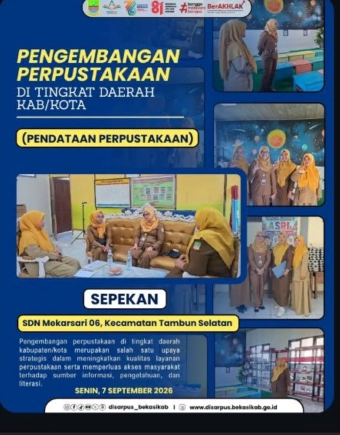 Disarpus Kabupaten Bekasi Perkuat Pengembangan Perpustakaan Sekolah melalui Pendataan Terintegrasi