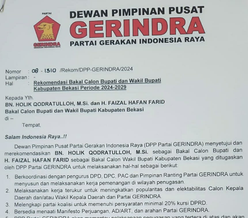 Ketua PAC Gerindra Tambun Selatan Optimis Menangkan BN. Holik-Faizal Hafan