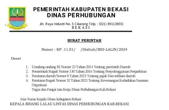 Beredar Surat Perintah Retribusi Parkir Minimarket yang Dikeluarkan Disbub Kab. Bekasi: Legal Atau Tidak?