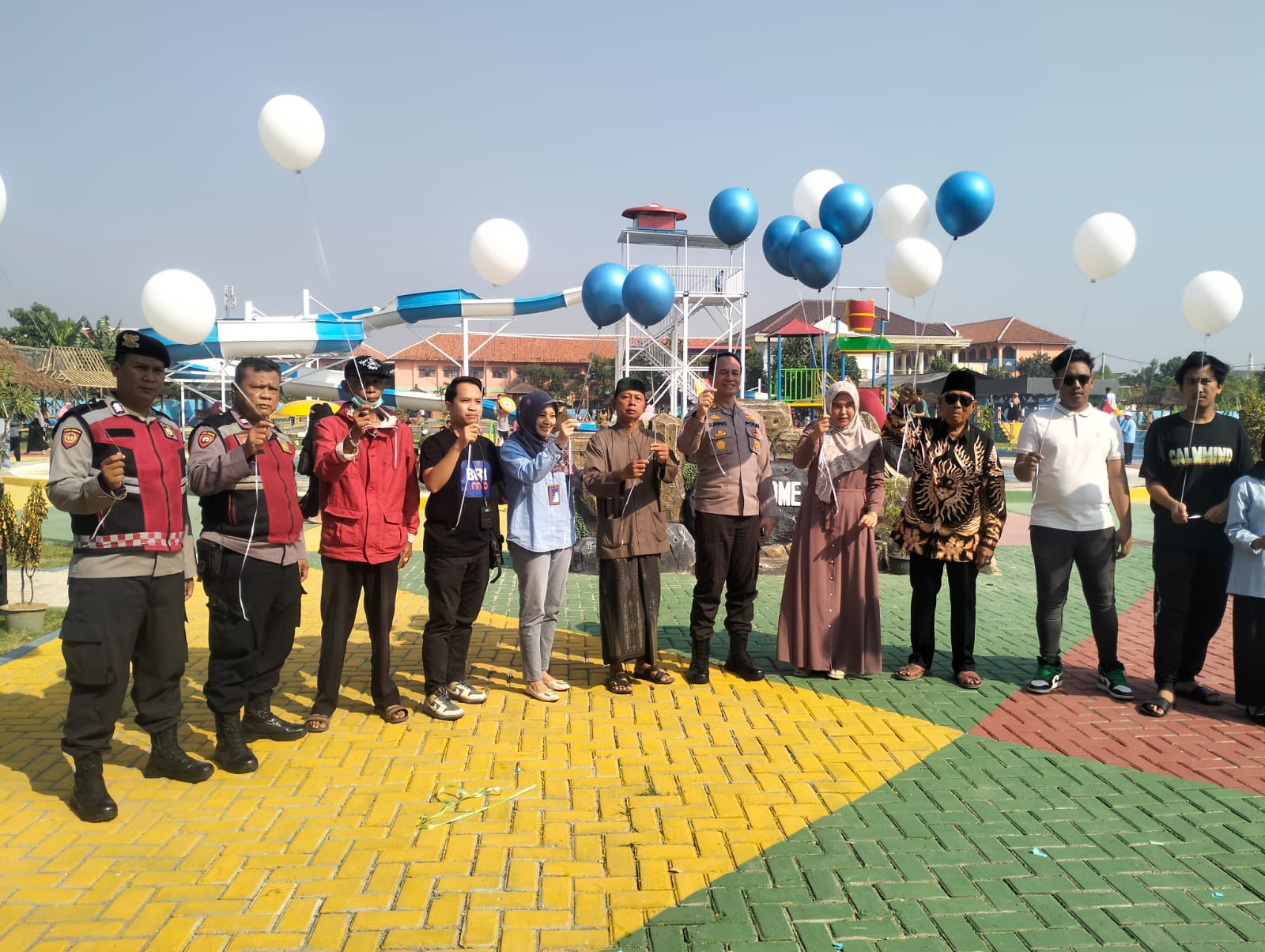 Wakapolsek Cikarang Barat Hadiri Peluncuran dan Monitoring Waterpark H. Malik