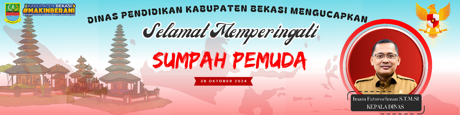 Dinas Pendidikan Kabupaten Bekasi Mengucapkan Selamat Memperingati Hari Sumpah Pemuda 28 Oktober 2024