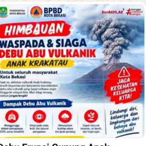 “Abu Vulkanik Anak Krakatau Sampai Bekasi, Warga Diminta Waspada dan Jaga Kesehatan”
